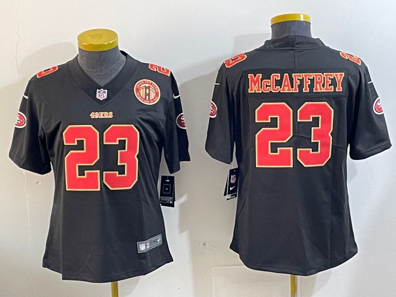 Youth San Francisco 49ers #23 Mccaffrey Black Gold 2024 Nike Vapor Limited NFL Jersey style 12023->youth nfl jersey->Youth Jersey